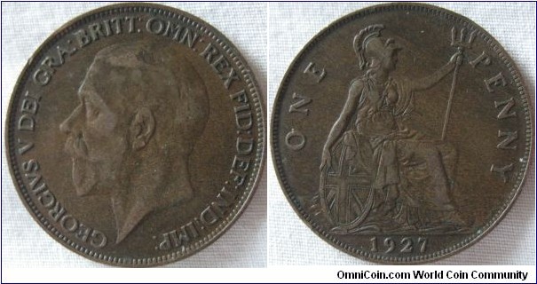 1927 penny, aEF mint darkened?