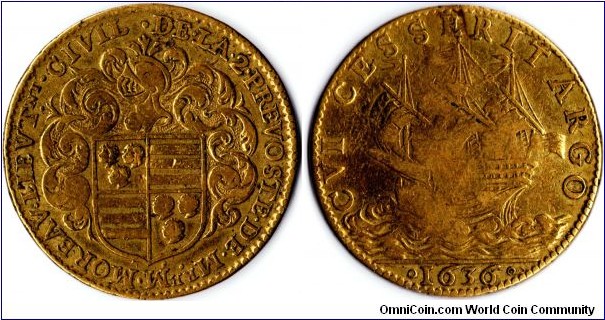 brass jeton minted for M Moreau for his second term in office as the Lord Provost (Mayor) of Paris in 1636.