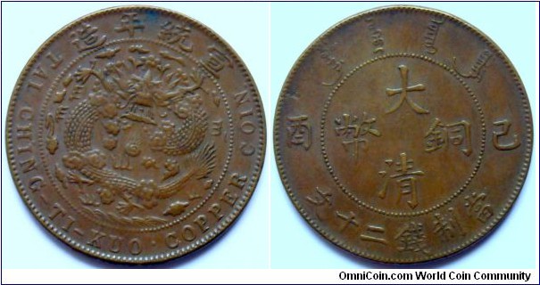Tai Ching Ti Kuo Copper Coin. 20 cash.