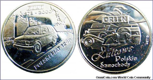 Token- Polski Fiat 126, Kultowe Polskie Samochody , Nr 384 136 , Mennica Polska 