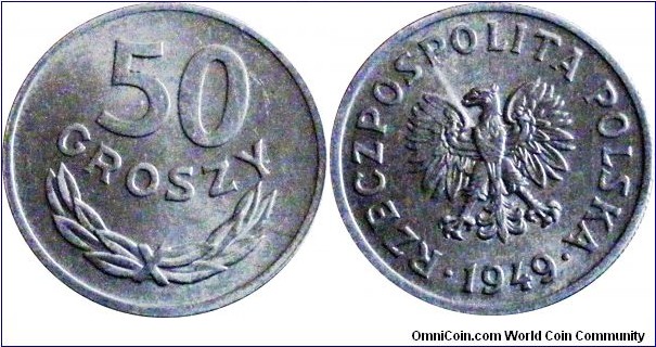 50 Groszy, Mint; Warsaw, Aluminium 