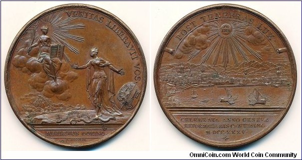 Genèva city view AE medal to commemorate 200th of the reformation
