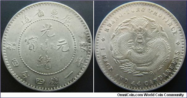 China Guangdong province 1890-1908 1.44 mace. 