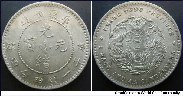 China Guangdong province 1890-1908 1.44 mace. 