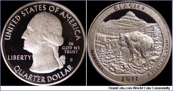 USA 25 Cents 2011 Glacier National Park  - Proof