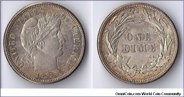 1912 Barber dime