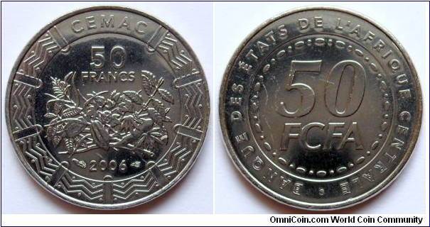 50 francs CFA.
2006, Central African States.