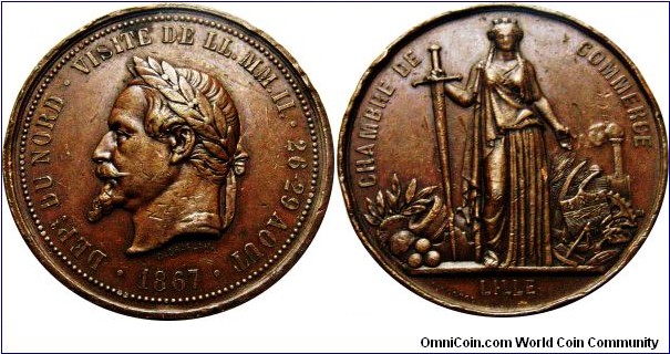 Medal, Napoleon III, 36 mm, fecit C.Chaplain 