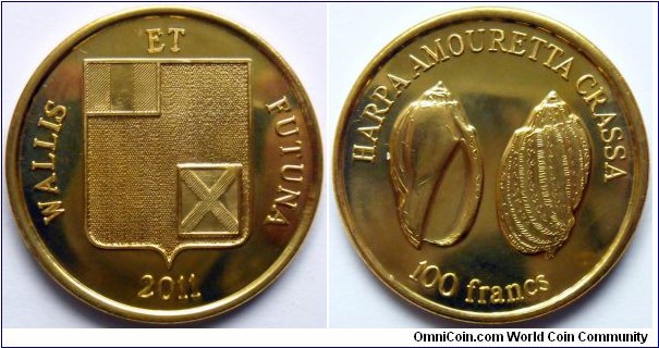 100 francs.
2011, Wallis and Futuna.