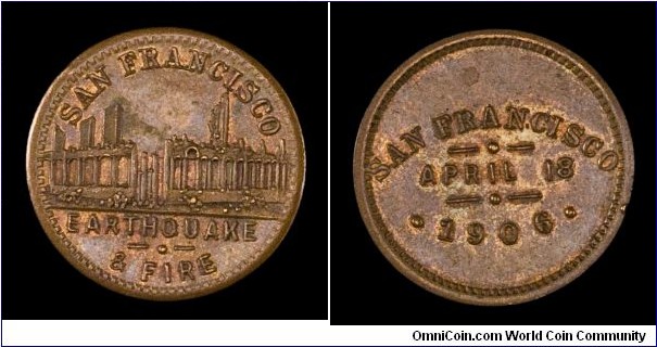 1906 San Francisco Earthquake medal.