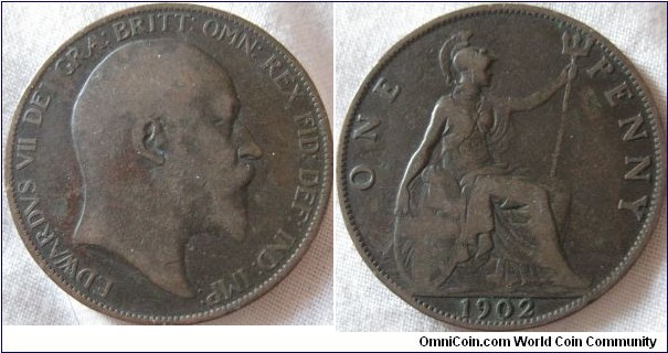 1902 Low tide penny, in fine grade