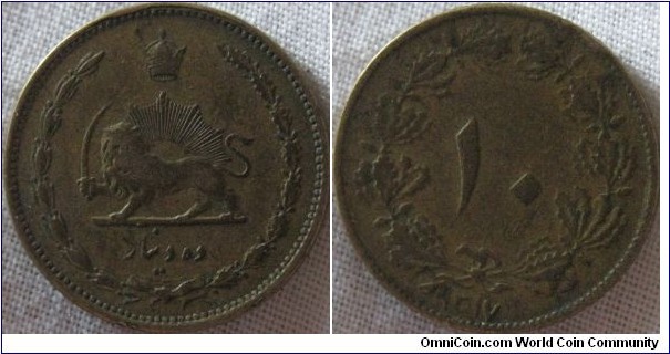1938 10 dinars, F grade