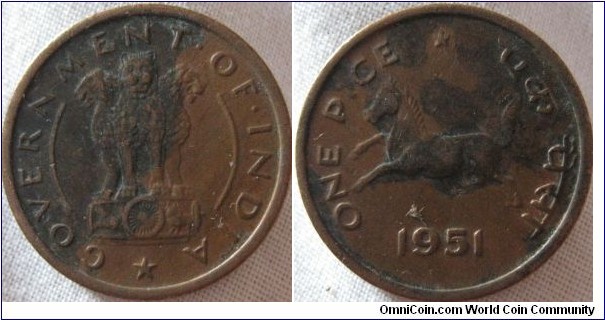 1951 1 pice, calcutta
127,300,000 minted