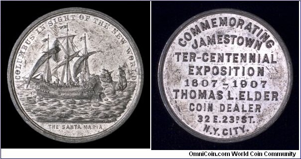 Elder Store Card / Jamestown commemorative.