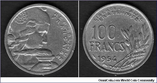 100 Francs__km# 919.1__1954-1958