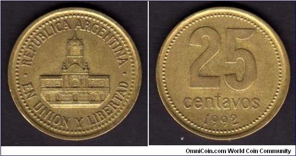 25 Centavos__km# 110__1992-1993