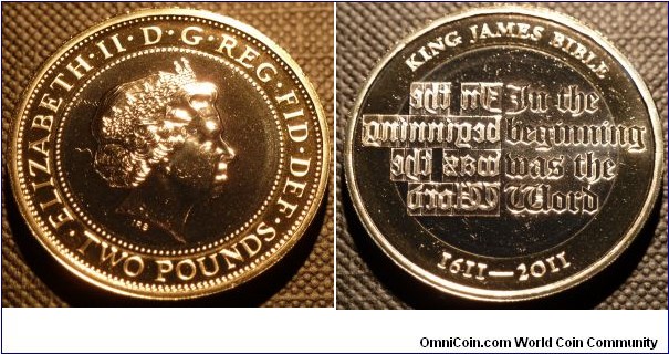 2£ Pounds, 'King James Bible', Bimetal