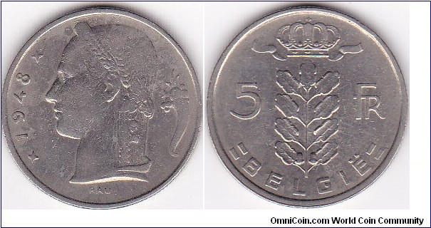 Belgium 1948 5FRANC