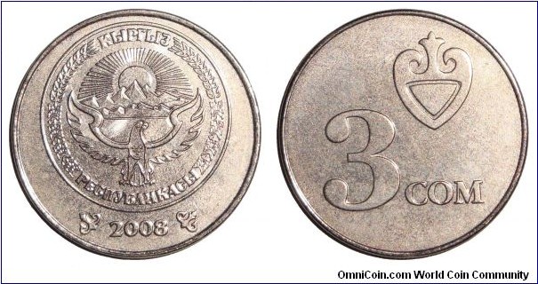 KYRGYZSTAN~3 Som 2008