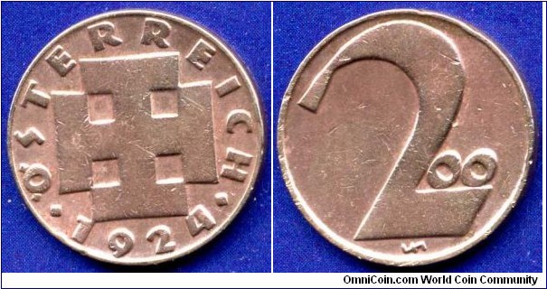 200 kronen.
Austrian Republic.
Pre-Reform coinage.
Mintage 57,160,000 units.


Br.