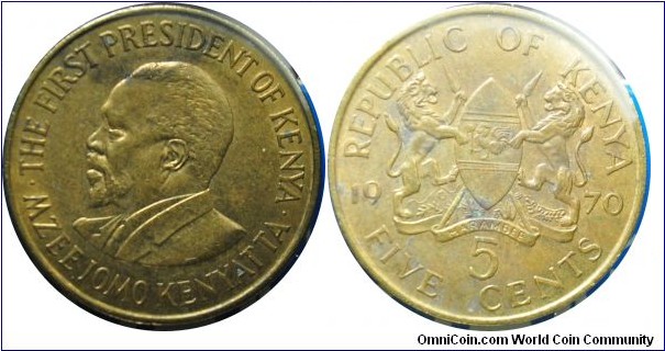 Kenya  5cents  1970