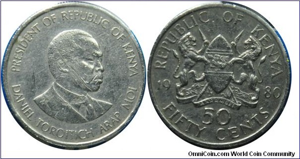 Kenya  50cents  1980