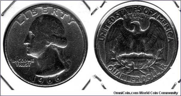 Quarter Dollar __km# 164a__ (1965-1975) __Washington__ copper-nickel