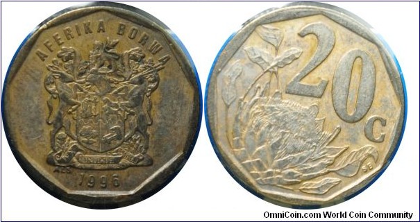 South Africa  20cent  1996