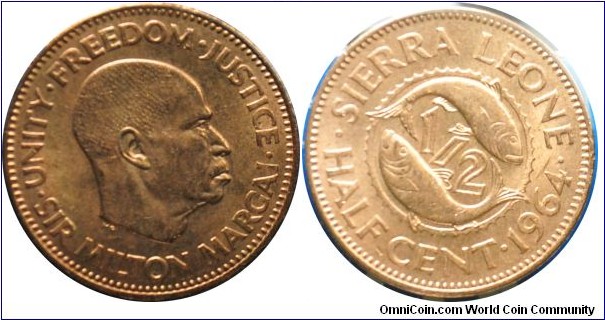 Sierra Leone  0.5cent  1964
