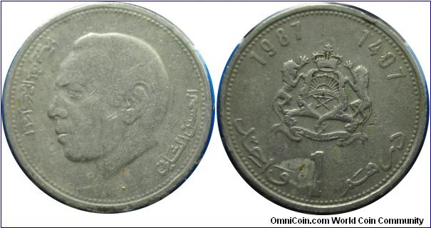 Morocco 1dirham (AH1407) 1987