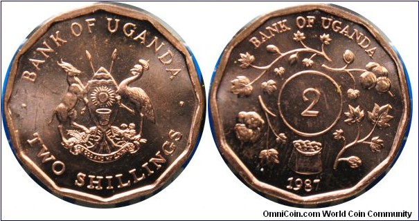 Uganda 2shillings 1987