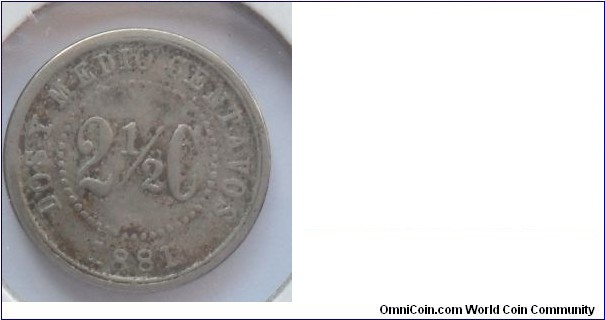 CAT 176-2 21/2 centavos 1881- For sale $ 9