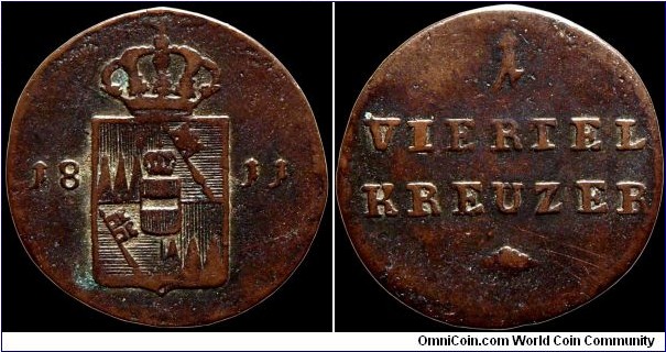 1811 ¼ Kreuzer, Wurzburg