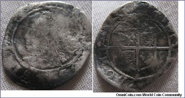 elizabeth I 3 pence, 1570's possible;y, date area has bad damage