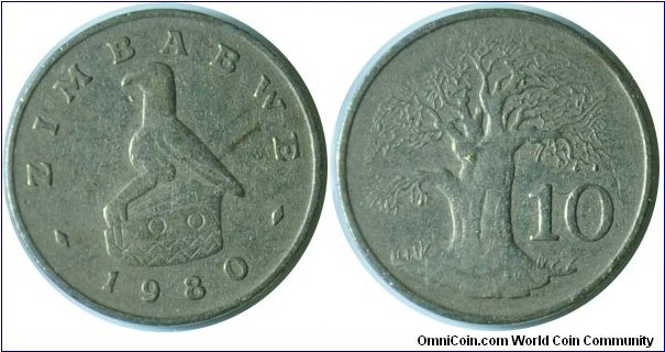 Zimbabwe 10cents1980