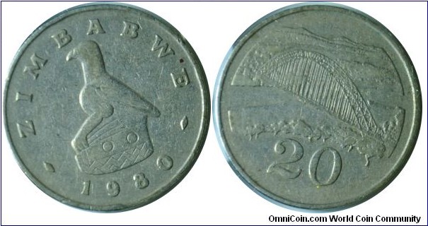 Zimbabwe 20cents 1980