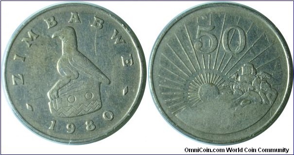 Zimbabwe 50 cents 1980