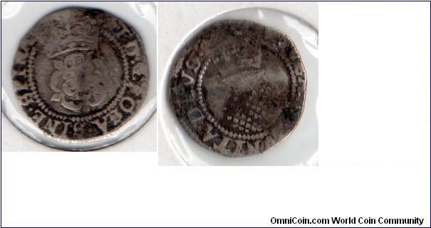 1604 to 1619 
James I  
2nd coinage 
Half Groat 
