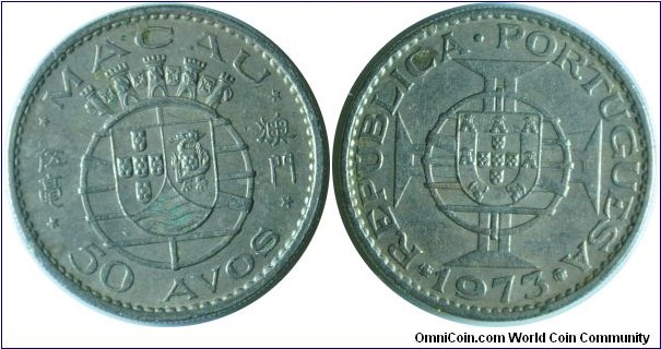 Macau (Portugal) 50avos 1973