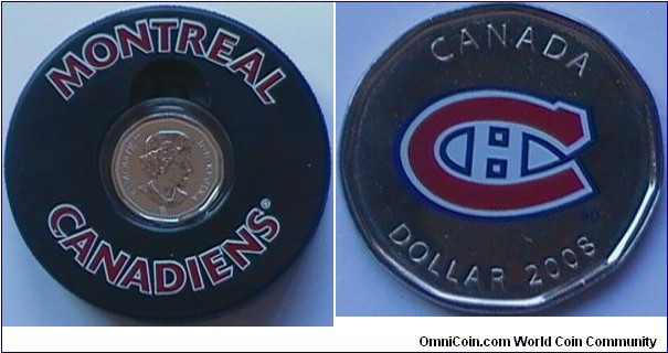 Canada, 1 dollar, 2008 Montreal Canadiens NHL $1 Coin Puck Set
