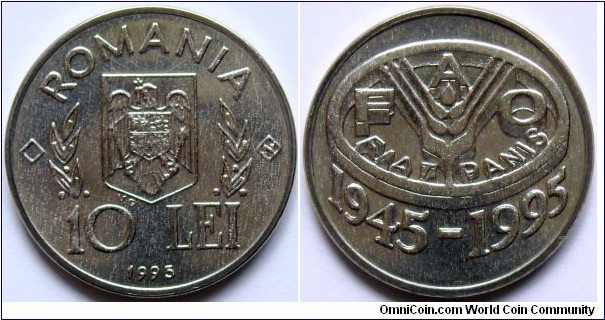 10 lei.
1995, 50th Anniversary of F.A.O. 
(N)