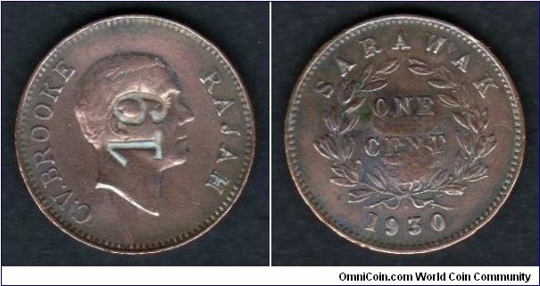 Sarawak 1930 H KM#18 1 Cent