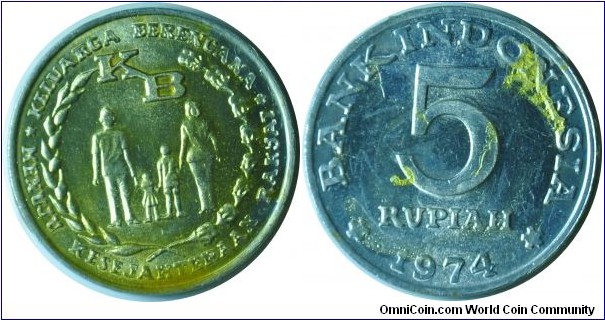 Indonesia 5rupiah 1974