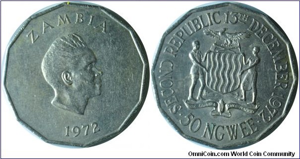 Zambia 50ngwee 1972