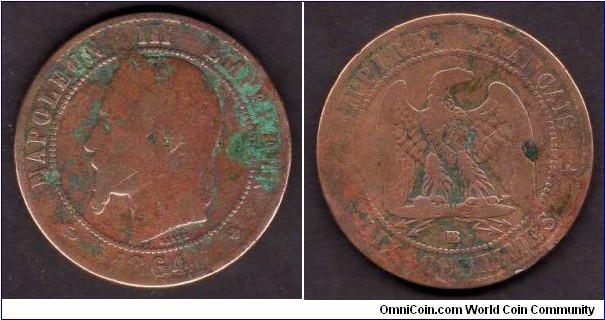  10 Centimes __km# 798(__1861-1865)__ Napoleon III