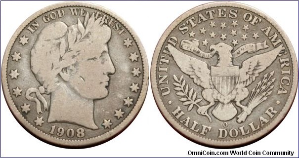 ½ dollar, 1908-O