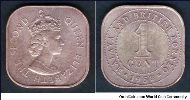 Malaya & British Borneo 1958 KM#5 1 Cent