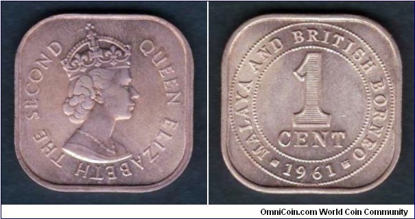 Malaya & British Borneo 1961 KM#5 1 Cent