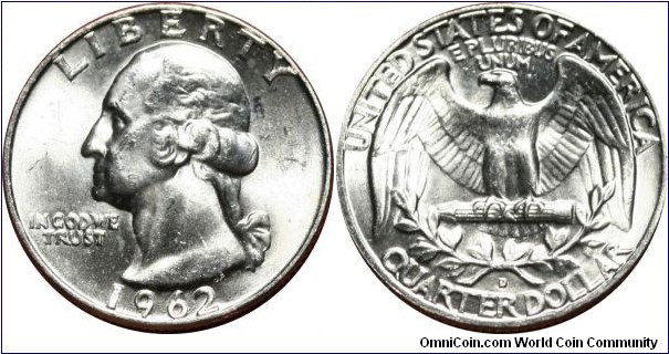 ¼ dollar, 1962-D