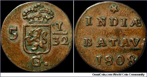 1808 ½ Dute, Napoleonic East Indies.